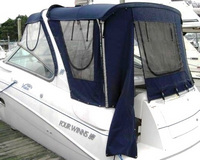 Four Winns® Vista 288 Bimini-Visor-OEM-G2.5™ Factory Front VISOR Eisenglass Window Set (typ. 3 front panels, but 1 or 2 on some boats) zips between front of OEM Bimini-Top (not included) and Windshield (NO Side-Curtains, sold separately), OEM (Original Equipment Manufacturer)
