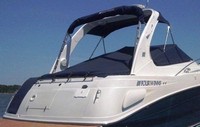 Photo of Four Winns Vista 298, 2004: Bimini Top, Bimini Valance, Camper Top in Boot, Cockpit Cover, viewed from Starboard Rear 