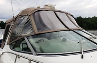 Four Winns® Vista 328 Bimini-Visor-OEM-G2™ Factory Front VISOR Eisenglass Window Set (typ. 3 front panels, but 1 or 2 on some boats) zips between front of OEM Bimini-Top (not included) and Windshield (NO Side-Curtains, sold separately), OEM (Original Equipment Manufacturer)