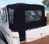 Photo of Four Winns Vista 328, 2006: Bimini Top, Front Visor, Side Curtains, Camper Top, Camper Side and Aft Curtains, viewed from Port Rear 