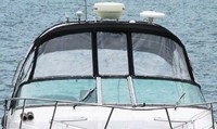 Four Winns® Vista 348 Bimini-Visor-OEM-G3™ Factory Front VISOR Eisenglass Window Set (typ. 3 front panels, but 1 or 2 on some boats) zips between front of OEM Bimini-Top (not included) and Windshield (NO Side-Curtains, sold separately), OEM (Original Equipment Manufacturer)