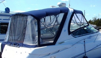 Four Winns® Vista 348 Camper-Top-Aft-Curtain-OEM-G5™ Factory Camper AFT CURTAIN with clear Eisenglass windows zips to back of OEM Camper Top and Side Curtains (not included) and connects to Transom, OEM (Original Equipment Manufacturer)