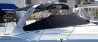 Four Winns® Vista 378 Bimini-Top Bimini-Top-Canvas-Frame-Valance-Boot-Seamark-OEM-G4™ Factory BIMINI-TOP: CANVAS on FRAME, VALANCE (Zipper Strip for Track) and BOOT Set: Replacement Canvas with Zippers for OEM front Visor, Side-Curtains and Valance (zipper strip) zips to Track on the front of the Arch (Spoiler), Note: this Bimini-Top may have been SeaMark(r) vinyl-lined Sunbrella(r) prior to 2008 through 2018, now they are Sunbrella(r) to avoid mold issues, OEM (Original Equipment Manufacturer)