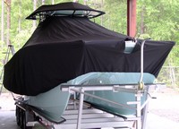 Photo of Freeman 34 20xx T-Top Boat-Cover T-Top Storage BonNet, viewed from Starboard Front 