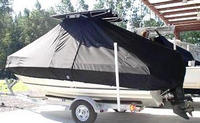 Glassmaster® 196CC T-Top-Boat-Cover-Elite-899™ Custom fit TTopCover(tm) (Elite(r) Top Notch(tm) 9oz./sq.yd. fabric) attaches beneath factory installed T-Top or Hard-Top to cover boat and motors