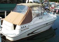 Glastron® GS 249 Ameritex Bimini-Aft-Curtain-OEM-T3™ Factory Bimini AFT CURTAIN with Eisenglass window(s) for Bimini-Top (not included) angles back to Transom area (not vertical), OEM (Original Equipment Manufacturer)