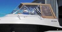 Glastron® GS 249 Ameritex Bimini-Aft-Curtain-OEM-T3™ Factory Bimini AFT CURTAIN with Eisenglass window(s) for Bimini-Top (not included) angles back to Transom area (not vertical), OEM (Original Equipment Manufacturer)