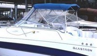 Photo of Glastron GS 249 Taylor Made, 2005: Bimini Top, Front Connector, Side Curtains, viewed from Port Rear 