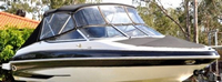 Glastron® GX 205 Bimini-Aft-Curtain-OEM-T2.5™ Factory Bimini AFT CURTAIN with Eisenglass window(s) for Bimini-Top (not included) angles back to Transom area (not vertical), OEM (Original Equipment Manufacturer)
