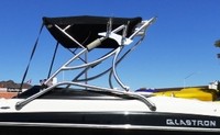 Photo of Glastron GXL 205 Tower Low Profile WindShield, 2007: Bimini Top, viewed from Port Side 