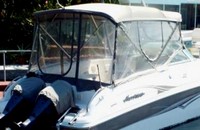 Photo of Godfrey Hurricane Sundeck 260, 2005: Bimini Top, Front Connector, Side And Aft Curtains, viewed from Starboard Rear 