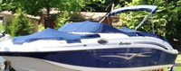 Godfrey® Hurricane SunDeck 260 Cockpit-Cover-OEM-T1.4™ Factory Snap-On COCKPIT COVER with Adjustable Aluminum Support Pole(s) and reinforced Snap(s) for Pole alignment in Center of Cover on Larger Cockpit-Covers, OEM (Original Equipment Manufacturer)