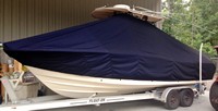 Grady White® Advance 257 T-Top-Boat-Cover-Elite-1549™ Custom fit TTopCover(tm) (Elite(r) Top Notch(tm) 9oz./sq.yd. fabric) attaches beneath factory installed T-Top or Hard-Top to cover boat and motors