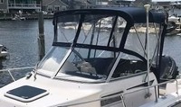 Grady White® Adventure 208 Bimini-Visor-OEM-G1.5™ Factory Front VISOR Eisenglass Window Set (typ. 3 front panels, but 1 or 2 on some boats) zips between front of OEM Bimini-Top (not included) and Windshield (NO Side-Curtains, sold separately), OEM (Original Equipment Manufacturer)