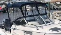 Photo of Grady White Adventure 208, 2002: Bimini Top, Front Visor, Side Curtains, viewed from Starboard Front 
