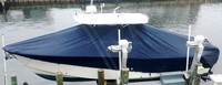 Photo of Grady White Bimini 306 19xx T-Top Boat-Cover On Lift, viewed from Starboard Side 