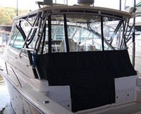 Photo of Grady White Express 360, 2006: Hard-Top, Visor, Side Curtains, Aft-Drop-Curtain Navy Sunbrella, viewed from Port Rear 