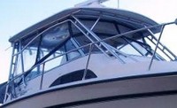 Photo of Grady White Marlin 300, 2001: Hard-Top, Front Visor, Side Curtains, viewed from Starboard Front 