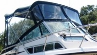 Grady White® Seafarer 228 Bimini-Visor-OEM-G0.7™ Factory Front VISOR Eisenglass Window Set (typ. 3 front panels, but 1 or 2 on some boats) zips between front of OEM Bimini-Top (not included) and Windshield (NO Side-Curtains, sold separately), OEM (Original Equipment Manufacturer)