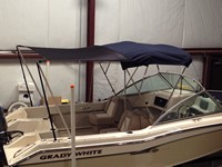 Photo of Grady White Tournament 192 20xx Boat Shade Kit Bimini, viewed from Starboard Rear 