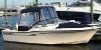 Photo of Grady White Tournament 205, 2007: Bimini Top, Visor, Side Curtains, Bow Cover, viewed from Starboard Front 
