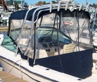 Grady White® Tournament 223 Bimini-Aft-Drop-Curtain-OEM-G2™ Factory Bimini AFT DROP CURTAIN with Eisenglass window(s) zips to back of OEM Bimini-Top (not included) to Floor (Vertical, Not slanted to transom), OEM (Original Equipment Manufacturer)