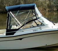 Photo of Grady White Tournament 225, 2006: Bimini, Front Visor, Side Curtains, viewed from Starboard Side 