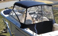 Grady White® Tournament 275 Bimini-Visor-OEM-G2.5™ Factory Front VISOR Eisenglass Window Set (typ. 3 front panels, but 1 or 2 on some boats) zips between front of OEM Bimini-Top (not included) and Windshield (NO Side-Curtains, sold separately), OEM (Original Equipment Manufacturer)