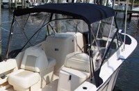 Grady White® Tournament 275 Bimini-Visor-OEM-G2.5™ Factory Front VISOR Eisenglass Window Set (typ. 3 front panels, but 1 or 2 on some boats) zips between front of OEM Bimini-Top (not included) and Windshield (NO Side-Curtains, sold separately), OEM (Original Equipment Manufacturer)