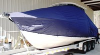 Grady White® Tournament 275 T-Top-Boat-Cover-Sunbrella-2849™ Custom fit TTopCover(tm) (Sunbrella(r) 9.25oz./sq.yd. solution dyed acrylic fabric) attaches beneath factory installed T-Top or Hard-Top to cover entire boat and motor(s)