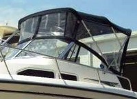 Grady White® Voyager 258 Bimini-Visor-OEM-G1.5™ Factory Front VISOR Eisenglass Window Set (typ. 3 front panels, but 1 or 2 on some boats) zips between front of OEM Bimini-Top (not included) and Windshield (NO Side-Curtains, sold separately), OEM (Original Equipment Manufacturer)