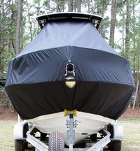 HydraSports® 212CC T-Top-Boat-Cover-Sunbrella-1399™ Custom fit TTopCover(tm) (Sunbrella(r) 9.25oz./sq.yd. solution dyed acrylic fabric) attaches beneath factory installed T-Top or Hard-Top to cover entire boat and motor(s)