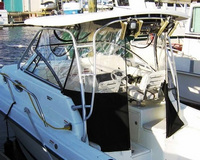 Hard-Top-Aft-Drop-Curtain-OEM-T0™Factory AFT DROP CURTAIN to floor with Eisenglass window(s) and Zipper Access for boat with Factory Hard-Top, OEM (Original Equipment Manufacturer)