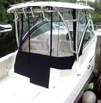 Photo of Hydrasports 2900VX, 2008: Factory Hard-Top, Front Connector, Side Curtains, Aft-Drop-Curtain, viewed from Starboard Rear 