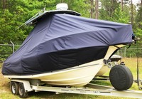 Photo of Key West® 2300CC SS 19xx T-Top Boat-Cover, viewed from Starboard Front 