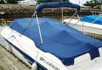 Photo of Larson Cabrio 220, 2000: Bimini Top in Boot, Cockpit Cover, viewed from Port Rear 