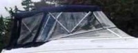 Larson® Cabrio 220 Camper-Top-Aft-Curtain-OEM-T2™ Factory Camper AFT CURTAIN with clear Eisenglass windows zips to back of OEM Camper Top and Side Curtains (not included) and connects to Transom, OEM (Original Equipment Manufacturer)