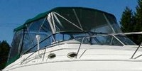 Photo of Larson Cabrio 254, 1998: Bimini Top, Connector, Side Curtains, Camper Top, Camper Side Curtains, Camper Aft Curtain, viewed from Starboard Front 