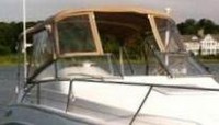 Photo of Larson Cabrio 254, 2001: Bimini Top, Connector, Side Curtains, Camper Top, Camper Side Curtains, Camper Aft Curtain, viewed from Starboard Front 