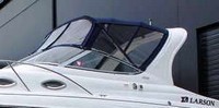 Photo of Larson Cabrio 260 Arch, 2005: Bimini Top, Front Connector, Side Curtains, Arch Aft Curtain, viewed from Port Side 