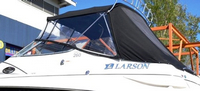Photo of Larson Cabrio 260 No Arch, 2008: Bimini Top, Front Connector, Side Curtains, Camper Top, Camper Side and Aft Curtains, viewed from Port Rear 