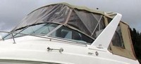 Photo of Larson Cabrio 270, 2000: Arch Bimini Top, Connector, Side Curtains, Camper Top, Camper Side and Aft Curtains, viewed from Port Front 