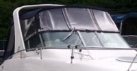 Larson® Cabrio 274 Bimini-Connector-OEM-T5™ Factory Front BIMINI CONNECTOR Eisenglass Window Set (also called Windscreen, typically 3 front panels, but 1 or 2 on some boats) zips between Bimini-Top (not included) and Windshield. (NO Bimini-Top OR Side-Curtains, sold separately), OEM (Original Equipment Manufacturer)