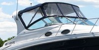 Photo of Larson Cabrio 290 Arch, 2005: Bimini Top, Connector, Side Curtains, viewed from Starboard Front 