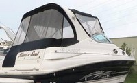 Photo of Larson Cabrio 290 Arch, 2007: Bimini Top, Connector, Side and Aft Curtains, viewed from Starboard Rear 