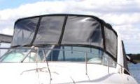 Larson® Cabrio 310 Bimini-Connector-OEM-T6™ Factory Front BIMINI CONNECTOR Eisenglass Window Set (also called Windscreen, typically 3 front panels, but 1 or 2 on some boats) zips between Bimini-Top (not included) and Windshield. (NO Bimini-Top OR Side-Curtains, sold separately), OEM (Original Equipment Manufacturer)