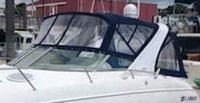 Larson® Cabrio 310 Bimini-Connector-OEM-T6.5™ Factory Front BIMINI CONNECTOR Eisenglass Window Set (also called Windscreen, typically 3 front panels, but 1 or 2 on some boats) zips between Bimini-Top (not included) and Windshield. (NO Bimini-Top OR Side-Curtains, sold separately), OEM (Original Equipment Manufacturer)