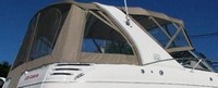 Photo of Larson Cabrio 330 Mid Cabin, 2008: Bimini Top, Side Curtains, Camper Top, Camper Side and Aft Curtains, viewed from Starboard Rear 