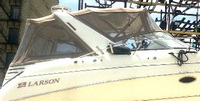 Photo of Larson Cabrio 330 Taylor Made, 2001: Bimini Top, Connector, Side Curtains, Camper Top, Camper Side Aft Curtain, viewed from Starboard Side 