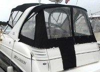 Larson® Cabrio 330 Camper-Top-Aft-Curtain-OEM-T3™ Factory Camper AFT CURTAIN with clear Eisenglass windows zips to back of OEM Camper Top and Side Curtains (not included) and connects to Transom, OEM (Original Equipment Manufacturer)